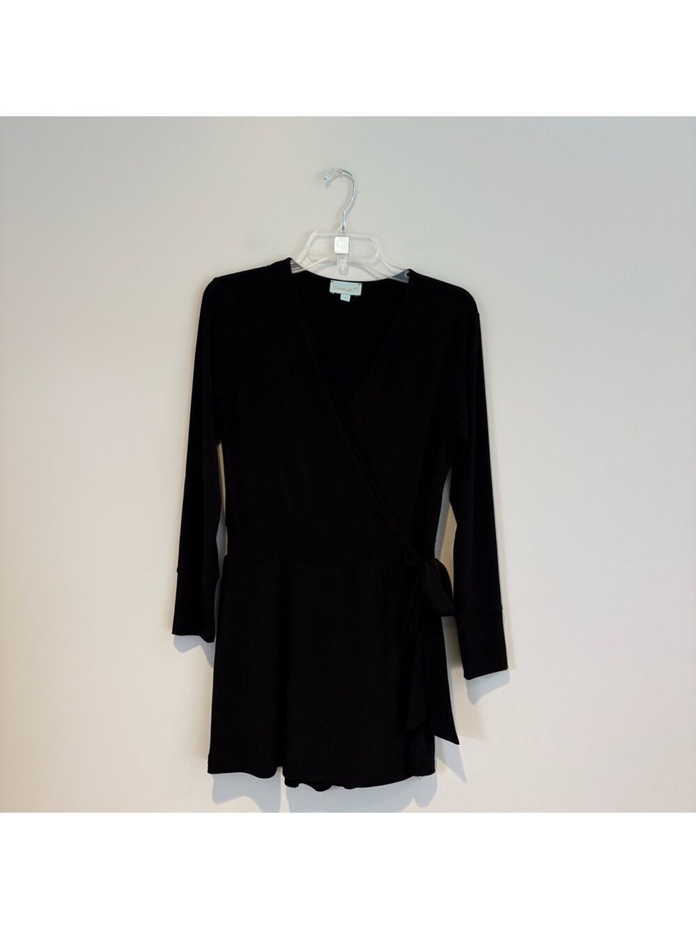 Veronica M Black Long Sleeve Wrap Dress